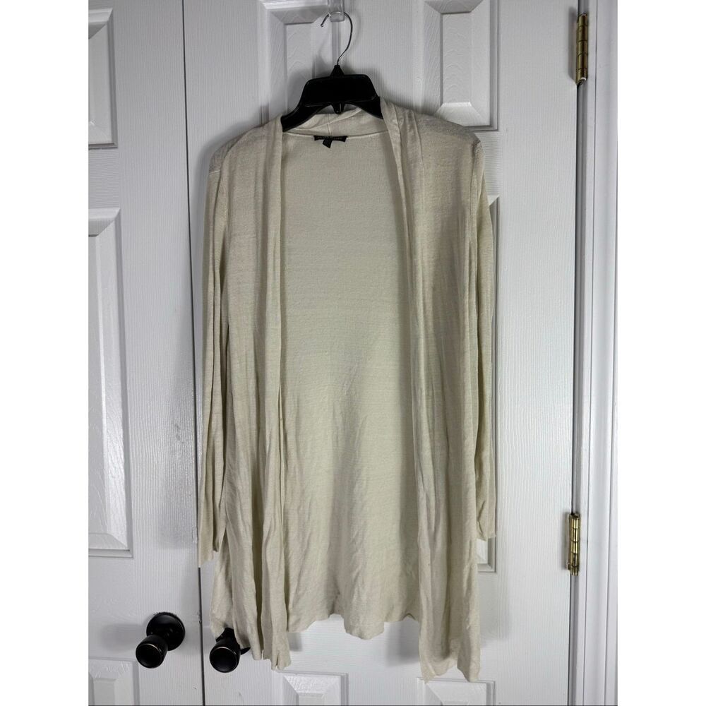 Eileen Fisher Womens Cream Linen Blend Cardigan Size M